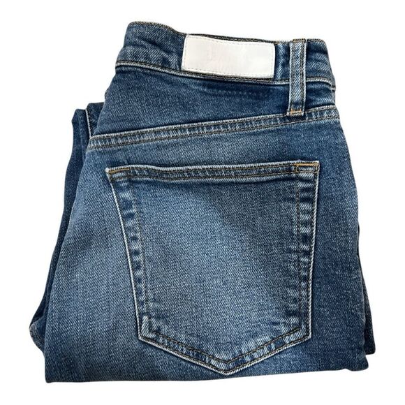 Re/Done 90’s High Rise Ankle Crop Medium Wash Raw Hem Size 29 - Picture 9 of 11